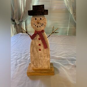Festive Snowman Holiday Decor with Red Scarf